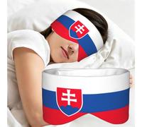 Flag of Slovakia Print Sleep Mask,Coverage Eye Mask,Soft Breathable Blindfold for Travel Nap Work