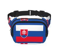 Flag of Slovakia print Womens Fanny Pack Everyday Hip Pouch Waist Bag for Travel Outdoor Running Hunting for Adult, Black, One Size