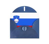Flag of Slovenia Greeting Card with Blue Envelope Holidays Birthdays Weddings Anniversaries Write Unique Blessings