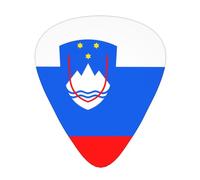 Flag of Slovenia Stylish and durable guitar picks, three types of thin, medium and heavy guitar picks (12 pieces), suitable for guitar, bass, electric guitar, ukulele,