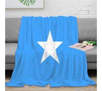 Flag of Somalia Sherpa Blanket National Flag Print Fleece Throw Blanket for Sofa Bed Couch Adult 3D Fuzzy Blanket Gift Plush Blanket Room Decor 40x50inch(100x130cm)