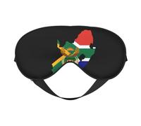 Flag of South Africa Map 3 Flag of South Africa Map Sleep Masks Adjustable Strap Soft Eye Mask for Women Men Travel Work Home