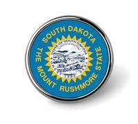 Flag of South Dakota Enamel Lapel Pin Round Badge Brooches for Women Men Jewelry Backpack Hats Decor