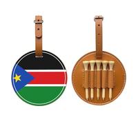 Flag of South Sudan Black Printed golf tee storage bag - portable design, easy to organize tee, Brown, One Size