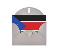 Flag of South Sudan Greeting Card with Gray Envelope Holidays Birthdays Weddings Anniversaries Write Unique Blessings