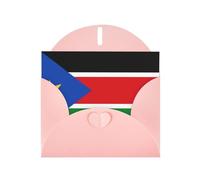 Flag of South Sudan Greeting Card with Pink Envelope Holidays Birthdays Weddings Anniversaries Write Unique Blessings