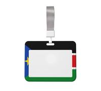 Flag of South Sudan Id Badge Holder with Lanyard-Horizontal Card Protector, Clear Abs Hard Shell for Work Office Events
