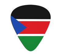 Flag of South Sudan Patterned Guitar Picks - 12-Piece Set with 3 Different Thicknesses, Suitable for Electric and Acoustic Guitars