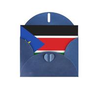 Flag Of South Sudan Print Blank Note Card, All Occasion Holidays Greeting Card Blue