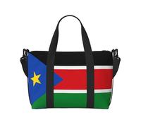 Flag of South Sudan Printed Tote Travel Bag with Adjustable Shoulder Strap Suitable for Travel and Sports