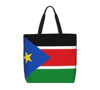 Flag of South Sudan Women's Casual Tote Bags, Reusable Tote Shoulder Bags, Multi-Function Large Capacity Shopping Bags