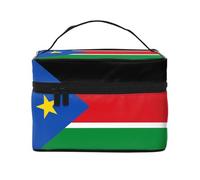 Flag of South Sudan Women's Large Capacity Makeup Bag, Portable Travel Makeup Bag, (9x6.5x6.2 inches) Girls Large Makeup Bag Storage Bag