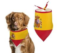 Flag of Spain Funny Dog Bandanas Adjustable Triangle Pet Scarf Bib for Small Medium Large Cute Pets Supplies