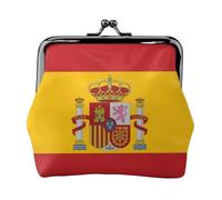 Flag of Spain Leather Kiss Lock Coin Purse-Small Mini Wallet for Women