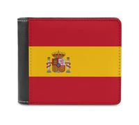 Flag of Spain Slim Bi-fold Wallets for Men with 6 Credit Card Slot Leather Trendy Coin Purse