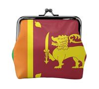 Flag of Sri Lanka Coin Purse-Leather Kiss Lock Wallet Small Clutch
