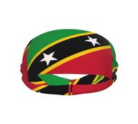 Flag of St. Kitts & Nevis Sports Sweatband Head Bands for Women Men - Moisture-Wicking Non-Slip Headband for Running Yoga Workout Fitness and Gym