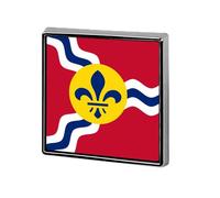 Flag of St. Louis Square Lapel Pin Brooches Badge Holder for Clothes Bags Backpack Hats