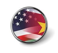Flag of Suriname And USA FLAG Round Lapel Pin Button Brooch Tie Badge Elegant Hat Clothing Jewelry Accessories