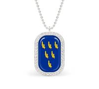 Flag of Sussex Rectangle Pendant Necklace Alloy White Shiny Diamond Square Gold Silver Jewelry for Women Men