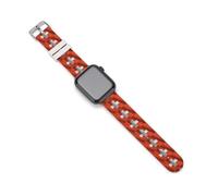 Flag of Switzerland Sports Silicone Watch Band Quick Release Waterproof Replacement Strap Compatible with IWatch 38mm/40mm