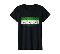 Flag of Syria Value Graphic T-Shirt, Women, Black, XL