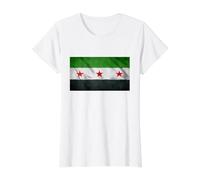 Flag of Syria Value Graphic T-Shirt, Women, White, S