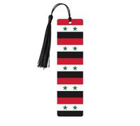 Flag of Syrian Arab Republic Print Wooden Bookmark with Tassel, Exquisite Pattern Ideal Gift for Book Lovers, for Home Office Library