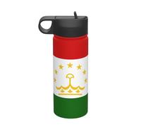 Flag of Tajikistan 18oz Sports Insulated Kettle Stainless Steel Vacuum Sports Outdoor Daily Household Use