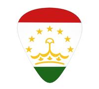 Flag of Tajikistan print Celluloid Guitar Plectrums for Acoustic Guitar Bass,Guitar Picks with Organizer Box