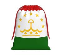 Flag of Tajikistan Print Drawstring Bag wrap, String Pouches, Premium Packaging Bags for Business & Events S