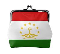 Flag Of Tajikistan Printing Coin Purse, Lightweight Minimalist Wallet For Music Festivals And Concerts, Black, One Size, Art Deco