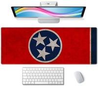 Flag of Tennessee Desk Mat Mouse Pad XL Extended Large Gaming Desk Pad Mousepad, Flag Computer Laptop Keyboard and Mouse Mat, Desktop Protector Mat for Women Men Office 31.5x11.8 in