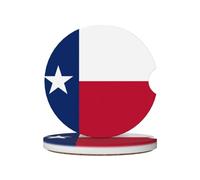 Flag of Texas Ceramic car Coasters 2-Pack, Ceramic + Cork, can be Placed on Cars, Vans, Boats, SUVs and Trucks