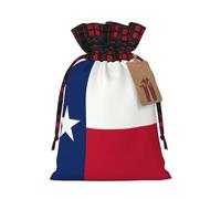 Flag of Texas Christmas Tree Hanging Gift Bags Jute Drawstring Sacks with, Eco-Friendly Festive Decor & Small Present Bag for Xmas Tree