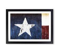 Flag of Texas Painting Framed Print | A2 Black Framed Wall Art | Ready to Hang | Modern Flag Picture | Living Room Bedroom Lounge Office
