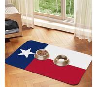 Flag of Texas Pet Absorbent Leather Placemat 30x45cm Beautiful Design Cat and Dog Bowl Mat Portable Storage