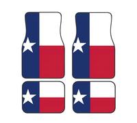 Flag of Texas Print 4-Piece Car Floor Mats Set Waterproof Foot Pads Full Coverage Vans Sedans Trucks