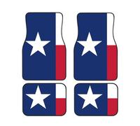 Flag of Texas Print Car Floor Mat Pads - Front Back Rugs All-Weather Auto Foot Mat Set of 4 Pieces, for Women Men