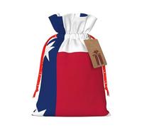 Flag Of Texas Print Drawstring Pouches For Gifts,Reusable Fabric Gift Bags,For Holiday And Party Presents