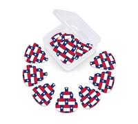 Flag of Texas print Guitar Picks 12 Pack, Mixed (0.46-0.96mm) with Storage Case for Guitar,ukulele