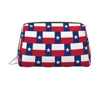 Flag of Texas Print Leather Makeup Bag for Women Travel Toiletry Bag for Toiletries Cosmetic Bag