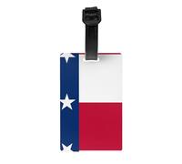 Flag of Texas Print Luggage Tags with Full Back Privacy Cover â€“ Durable PVC ID Labels for Suitcases & Backpacks