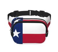 Flag of Texas Print Men and Women Square Double Layer Waist Bag Workout Crossbody Travel Waist Bag, Black, One Size