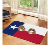 Flag of Texas Print Pet Absorbent Leather Tablecloth for Dogs Cats,Pet Food Mat Leather Feeding Mat for Dogs Cats