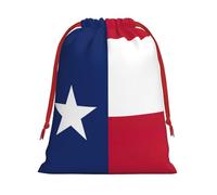 Flag of Texas Print Soft Flannel Drawstring Gift Bags Fleece Gift Pouches for Christmas Halloween Holiday Party