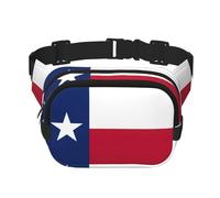 Flag of Texas Print Square Waist Purse Double Layer Fanny BagTrendy Travel Waist Bag for Men and Women, Black, One Size, Black, One Size
