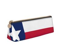 Flag of Texas Print Triangle Pencil Pens Case Large-Capacity Stationery Organizer Pouch Office Travel