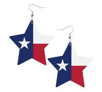 Flag of Texas Prints Leather Star-Shaped Earrings Lightweight And Stylish Accessories For Parties Dances And Everyday Life.