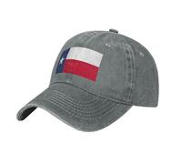 Flag of Texas Washed Cowboy Baseball Cap for Adults - Stylish and Breathable Hat with Adjustable Strap, Gray, One size